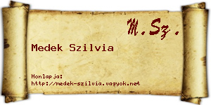 Medek Szilvia névjegykártya